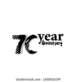 70 Year Anniversary elegant Vector Template Design Illustration 