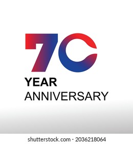 70 Year Anniversary Elegant Vector Template Design Illustration
