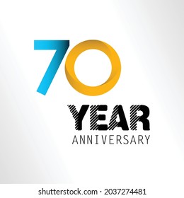 70 Year Anniversary Elegant Vector Template Design Illustration
