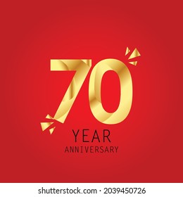 70 Year Anniversary Elegant Vector Template Design Illustration