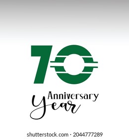70 Year Anniversary Elegant Vector Template Design Illustration