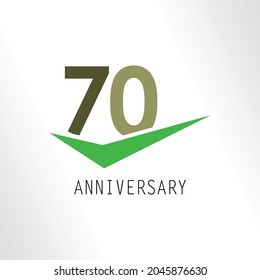 70 Year Anniversary Elegant Vector Template Design Illustration