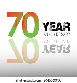 70 Year Anniversary Elegant Vector Template Design Illustration