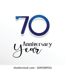 70 Year Anniversary Elegant Vector Template Design Illustration