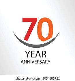 70 Year Anniversary Elegant Vector Template Design Illustration