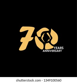70 Year Anniversary Flower Vector Template Design Illustration