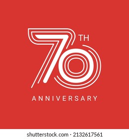 70 Year Anniversary Logo, Golden Color, Vector Template Design element for birthday, invitation, wedding, jubilee and greeting card illustration. svg