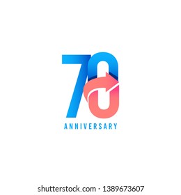 70 Year Anniversary Logo Vector Template Design Illustration