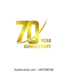 70 Year Anniversary Logo Vector Template Design Illustration