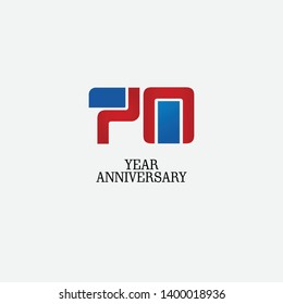 70 Year Anniversary Logo Vector Template Design Illustration