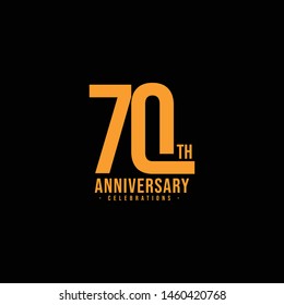 70 year anniversary logo vector template. Design for celebrations, banner, greeting cards or print.