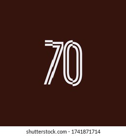 70 Jahre Jubiläum Logo-Vektorvorlage.