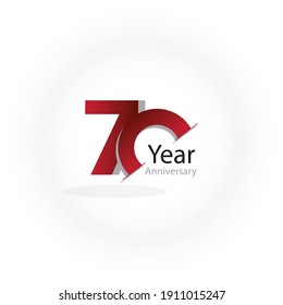 70 Year Anniversary Logo Vector Template Design Illustration