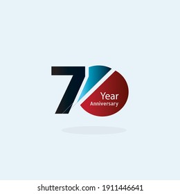 70 Year Anniversary Logo Vector Template Design Illustration