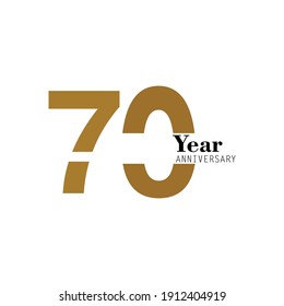 70 Jahre alte Logo-Vektorgrafik-Vorlagendesign-Illustration Gold und Weiß