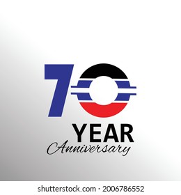 70 Year Anniversary Logo Vector Template Design Illustration White Color