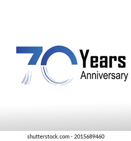 70 Year Anniversary Logo Vector Template Design Illustration White Color
