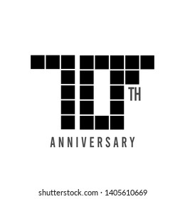 70 Year Anniversary Pixel Model Vector Template Design Illustration