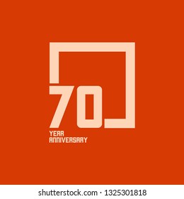70 Year Anniversary Square Vector Template Design Illustration