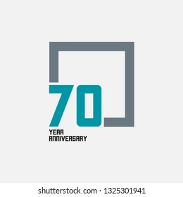 70 Year Anniversary Square Vector Template Design Illustration