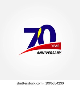 70 Year Anniversary Vector Template Design Illustration