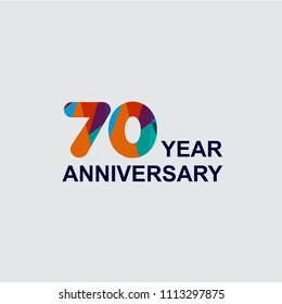 70 Year Anniversary Vector Template Design Illustration