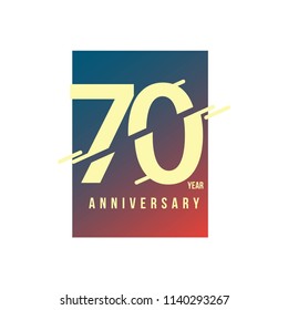 70 Year Anniversary Vector Template Design Illustration