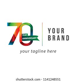 70 Year Anniversary Vector Template Design Illustration