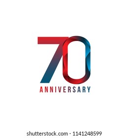 70 Year Anniversary Vector Template Design Illustration