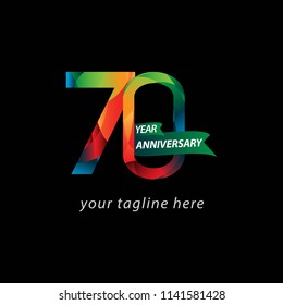 70 Year Anniversary Vector Template Design Illustration