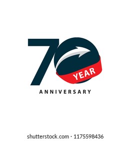 70 Year Anniversary Vector Template Design Illustration