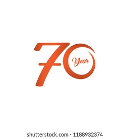 70 Year Anniversary Vector Template Design Illustration