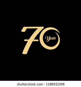 70 Year Anniversary Vector Template Design Illustration