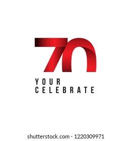 70 Year Anniversary Vector Template Design Illustration