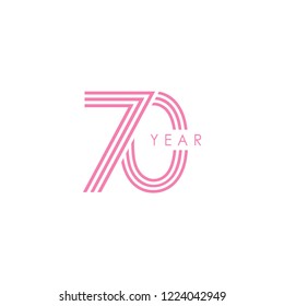 70 Year Anniversary Vector Template Design Illustration