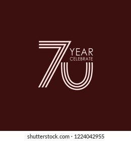 70 Year Anniversary Vector Template Design Illustration
