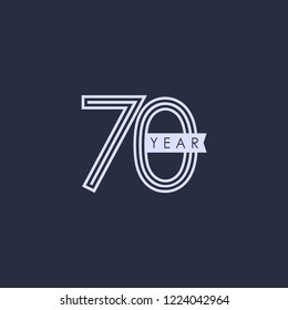 70 Year Anniversary Vector Template Design Illustration