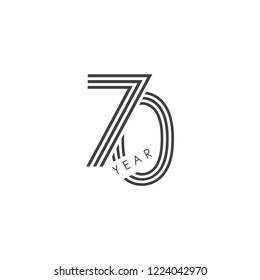 70 Year Anniversary Vector Template Design Illustration