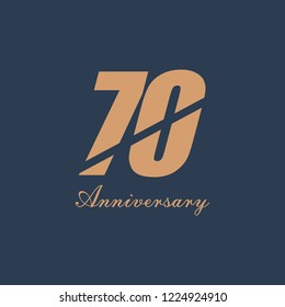 70 Year Anniversary Vector Template Design Illustration