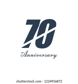 70 Year Anniversary Vector Template Design Illustration