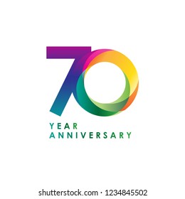 70 Year Anniversary Vector Template Design Illustration