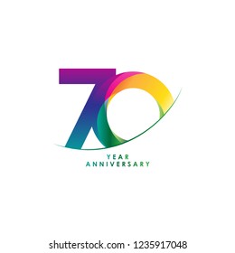 70 Year Anniversary Vector Template Design Illustration