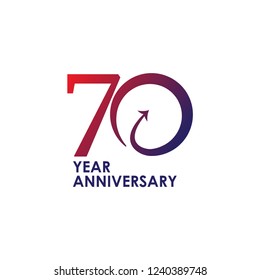 70 Year Anniversary Vector Template Design Illustration