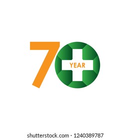 70 Year Anniversary Vector Template Design Illustration