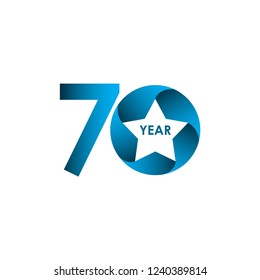 70 Year Anniversary Vector Template Design Illustration
