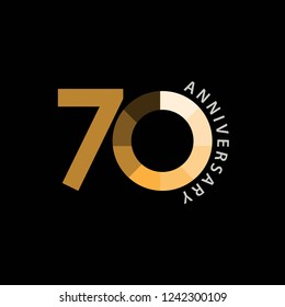 70 Year Anniversary Vector Template Design Illustration
