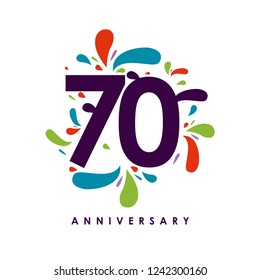 70 Year Anniversary Vector Template Design Illustration