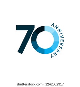 70 Year Anniversary Vector Template Design Illustration