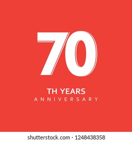 70 Year Anniversary Vector Template Design Illustration.