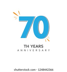 70 Year Anniversary Vector Template Design Illustration.